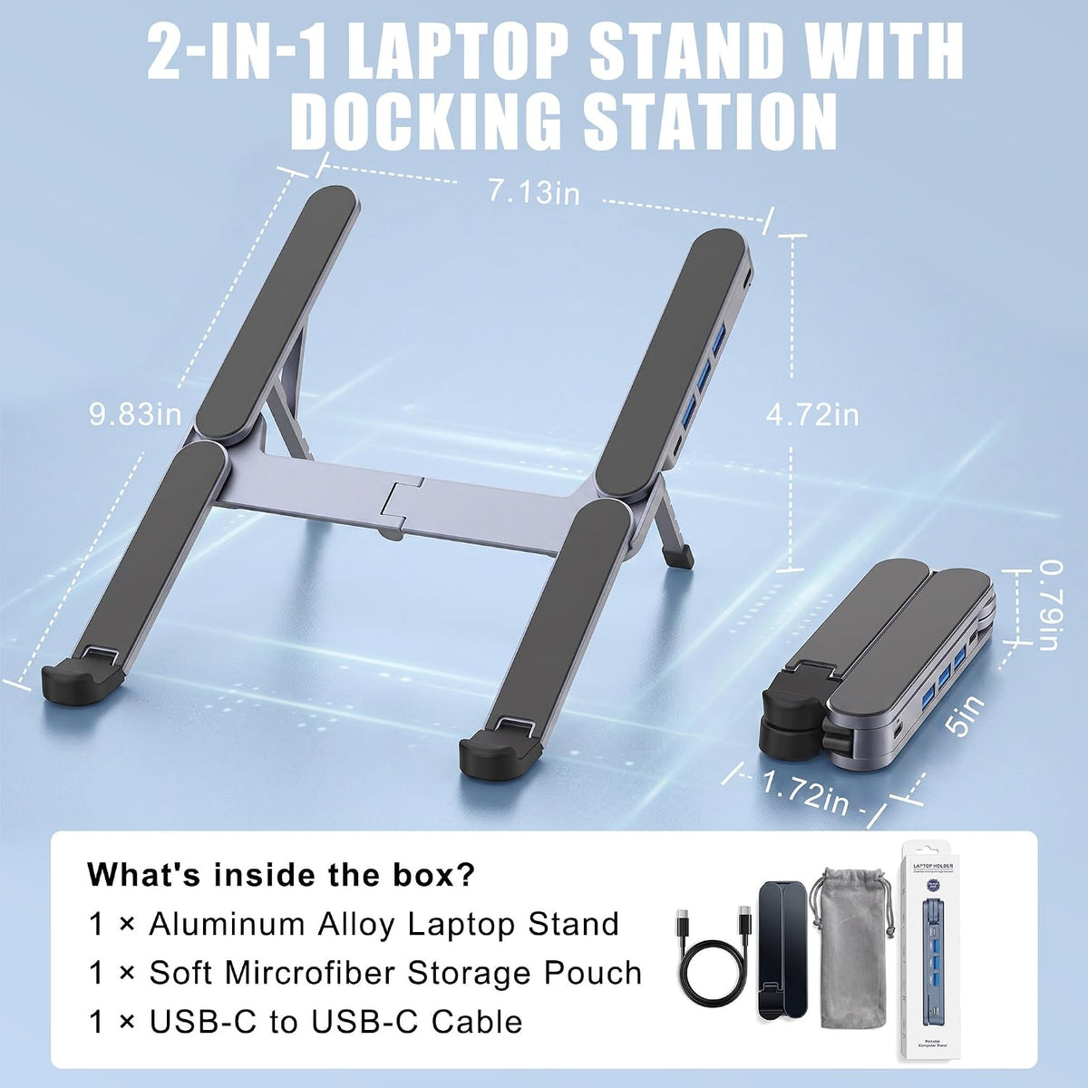 werfami Soporte para laptop con estación de acoplamiento plegable p...
