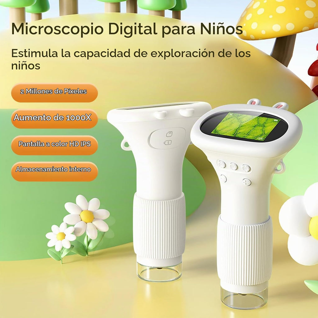 Microscopio para niños - Lupa portátil de mano para niñas | Mini microscopio digital para niños juguetes educativos de ciencia | Edad 3, 4, 5, 6, 7, 8, 9, 10, 11 años, regalos de cumpleaños de