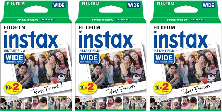 60 películas instantáneas Fujifilm Instax Wide para cámara instantá...