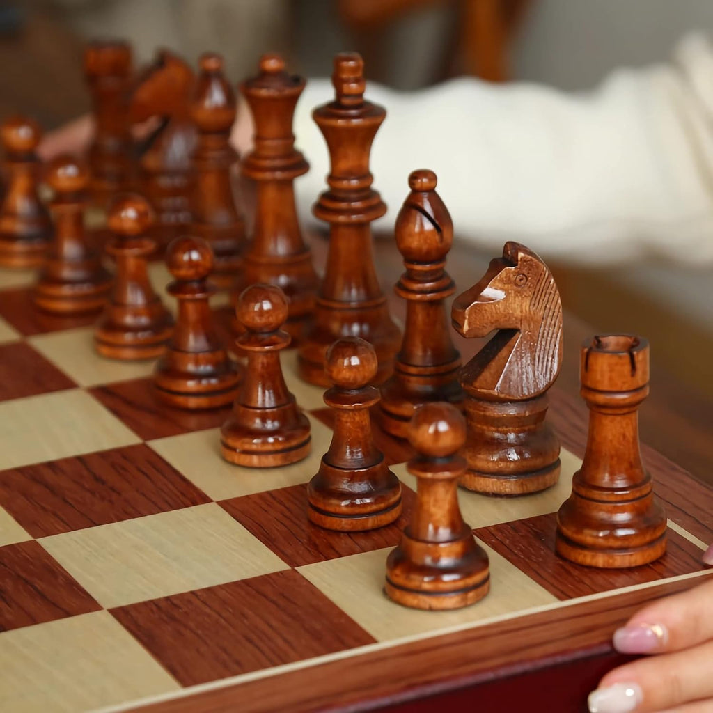 Juego de ajedrez de madera extra grande de 20" para adultos 4.5" King