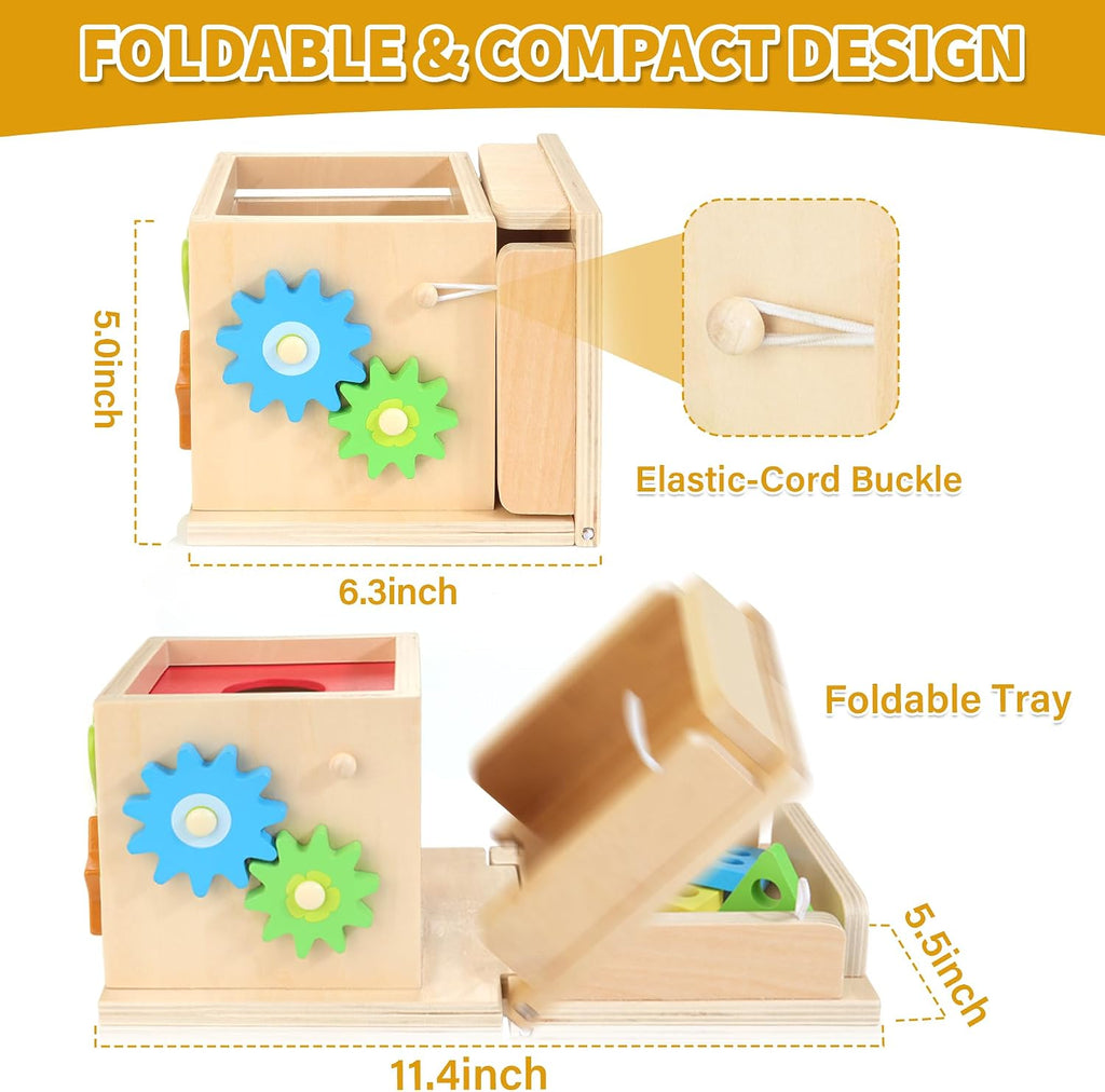 Kizfarm Kit educativo de madera 8 en 1, juguetes Montessori para niños de 1