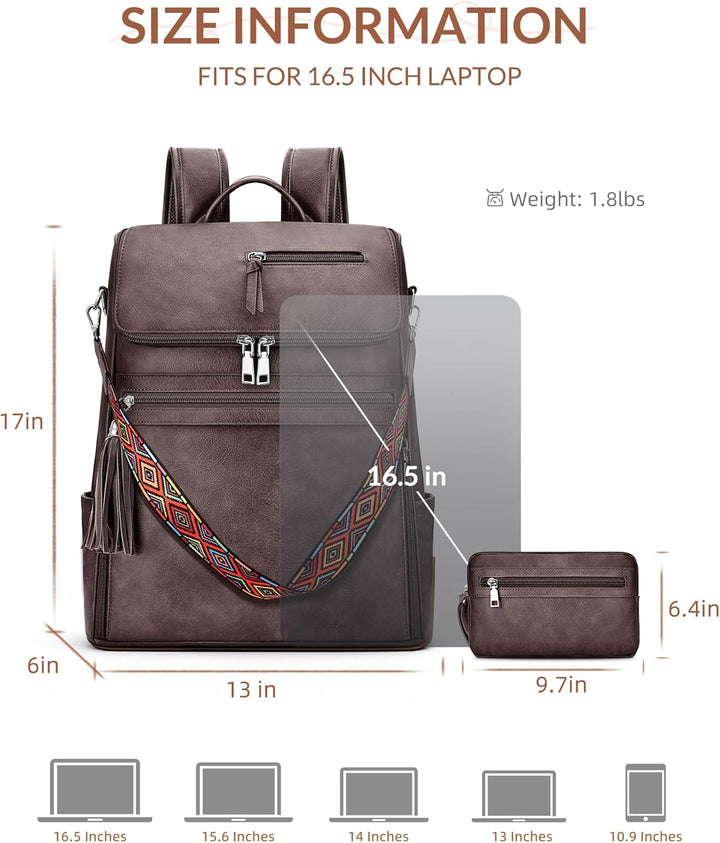 SYTRAH - Mochila de cuero para laptop para mujer, bolso de diseñado...