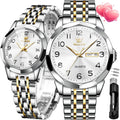 OLEVS Relojes de Pareja de San Valentín - Lujo, Moda para Hombre y Mujer, Juego de Relojes