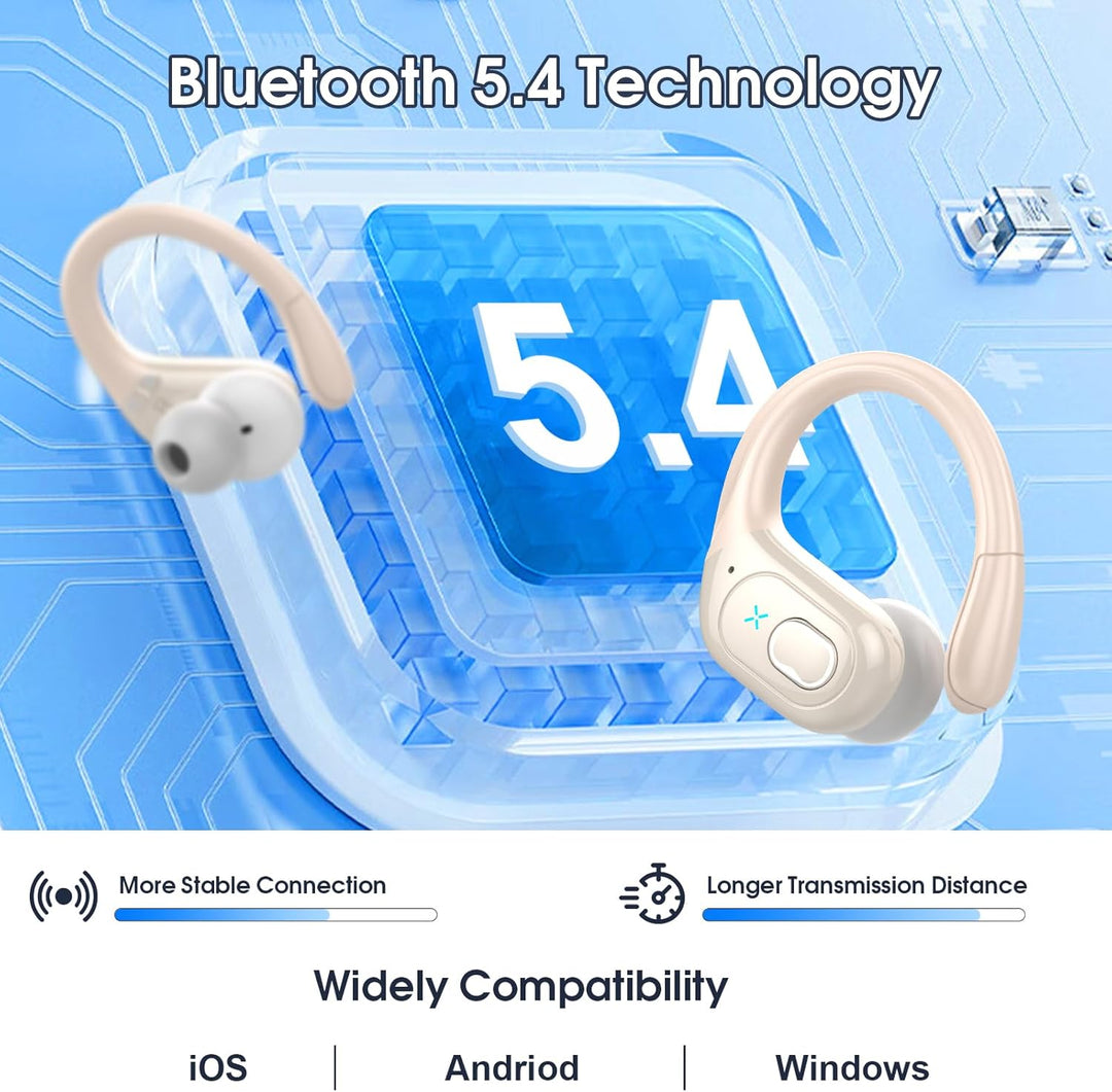 Aptkdoe - Auriculares inalámbricos 75 horas Bluetooth 5.4 deportivo...