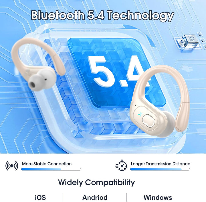 Aptkdoe - Auriculares inalámbricos 75 horas Bluetooth 5.4 deportivo...