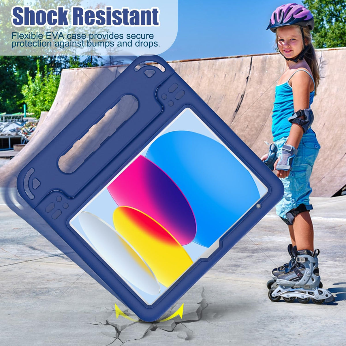 Funda infantil para iPad (A16) de 11ª generación de 11 pulgadas 2025, iPad de 10.9 pulgadas 2022 con protector de pantalla integrado, duradero, a prueba de golpes, ligera, con mango para i Pad