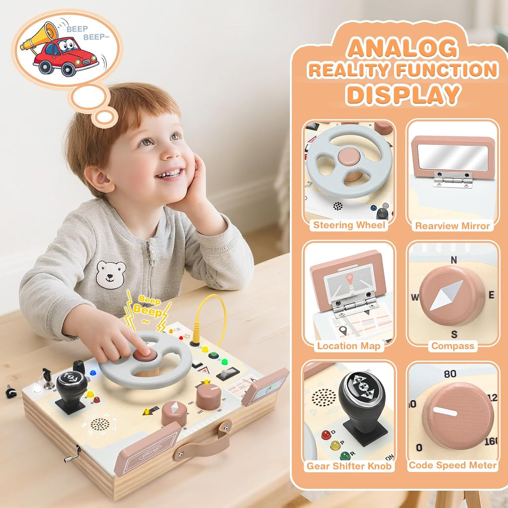 Joyreal Montessori - Tabla de actividades para niños pequeños, juguetes Montessori para 1, 2, 3 años