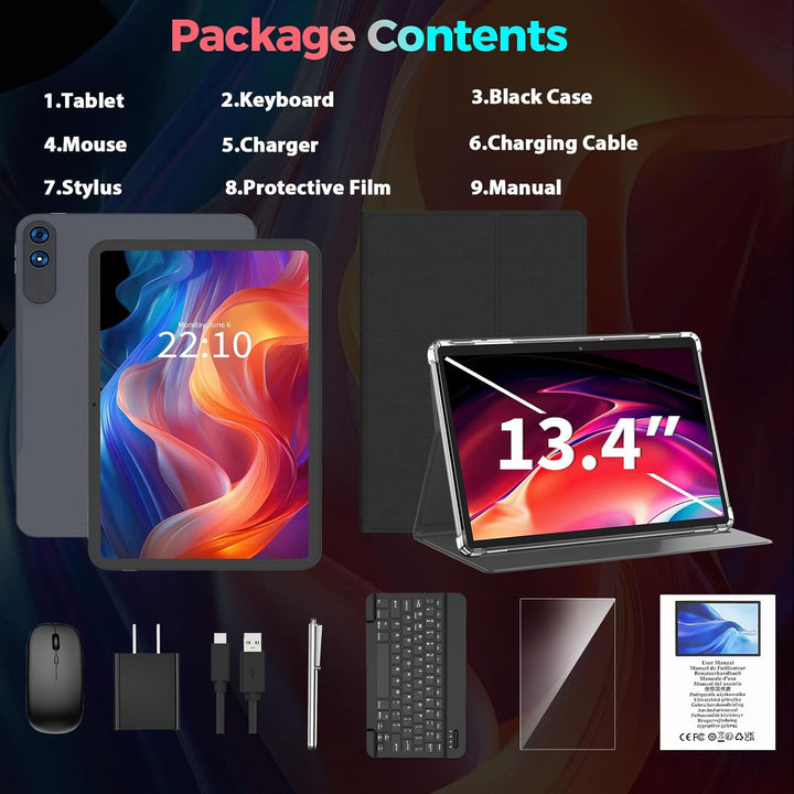 Tableta de 13 pulgadas, tableta Android 16 2026 con teclado, expans...