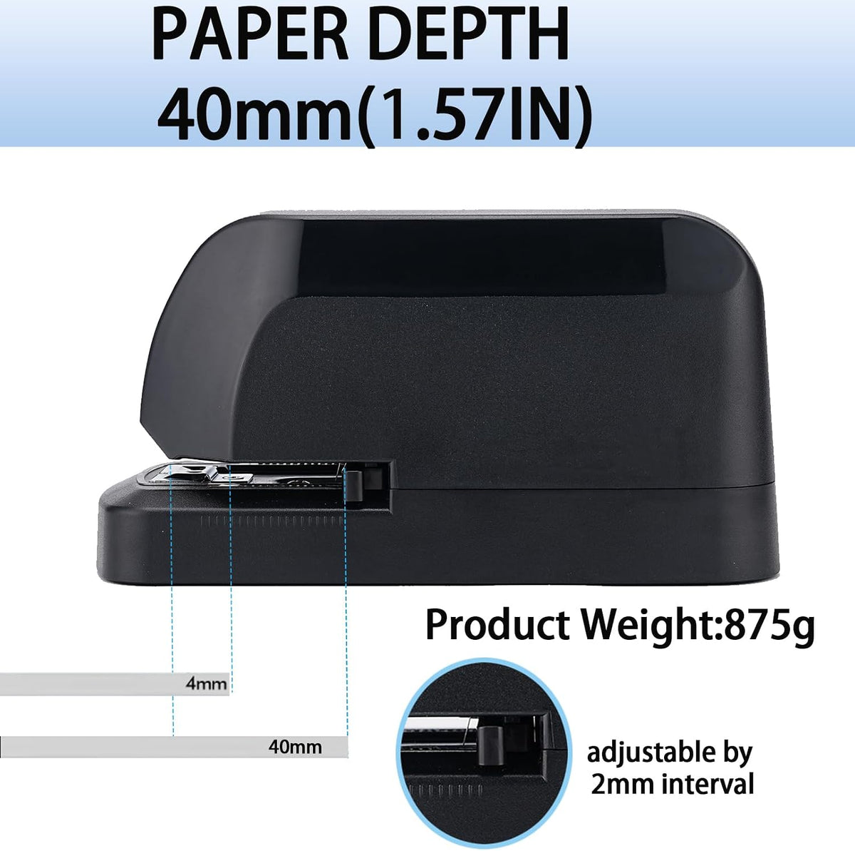 Engrapadora eléctrica para escritorio, engrapadora automática de 45 hojas de capacidad, engrapadoras eléctricas de oficina, grapadoras de CA de alta resistencia, uso de oficina con 1,000 grapas y