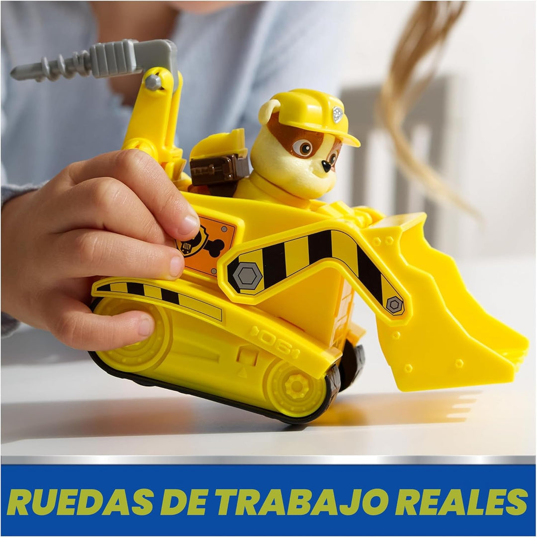 PAW Patrol, juguete de bulldozer de Rubble con figura de acción col...