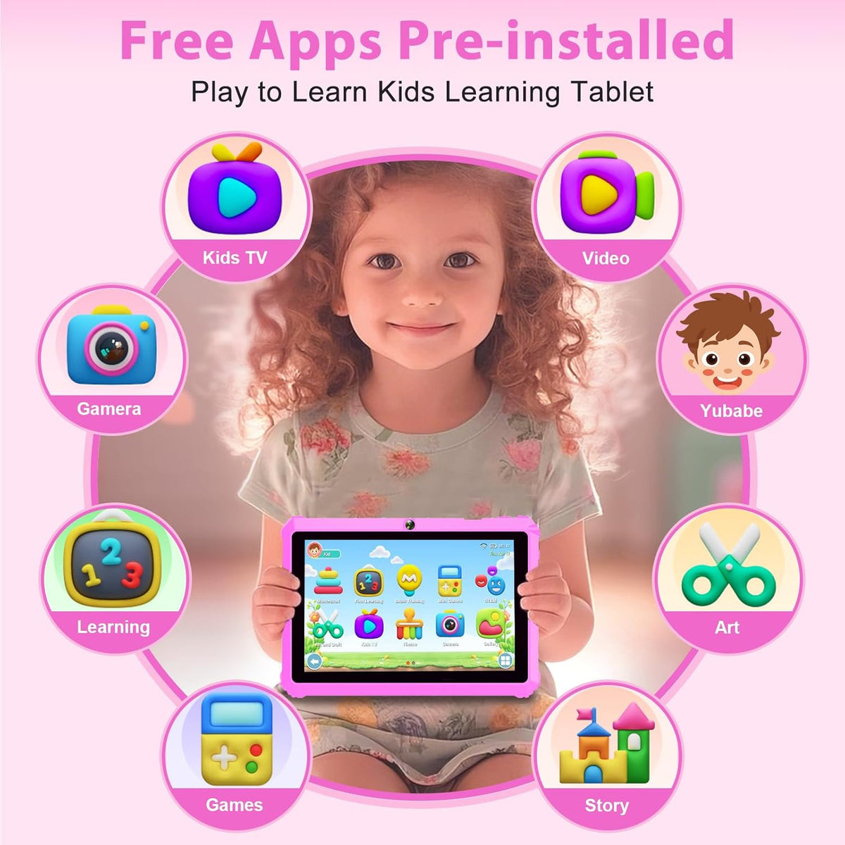 Tablet para niños de 7 pulgadas, tableta para niños pequeños para n...