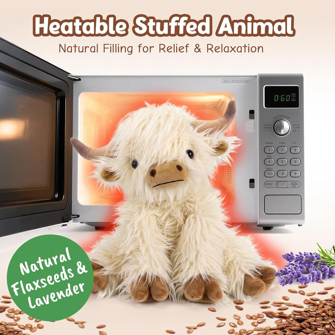 Highland Cow - Animal de peluche para niños, apto para microondas y...