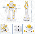 KingsDragon - Robot RC, juguetes para niños, gestos y detección programable, robot inteligente a control remoto para niños de 3 a 8 años, regalo de cumpleaños, amarillo