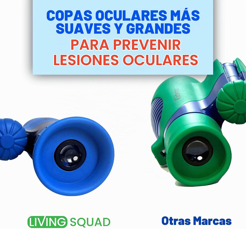 Binoculares azules para niños 8x21 - Juego de binoculares compactos a prueba de golpes con óptica de alta resolución para niños de 3 a 12 años, juguetes para observación de aves