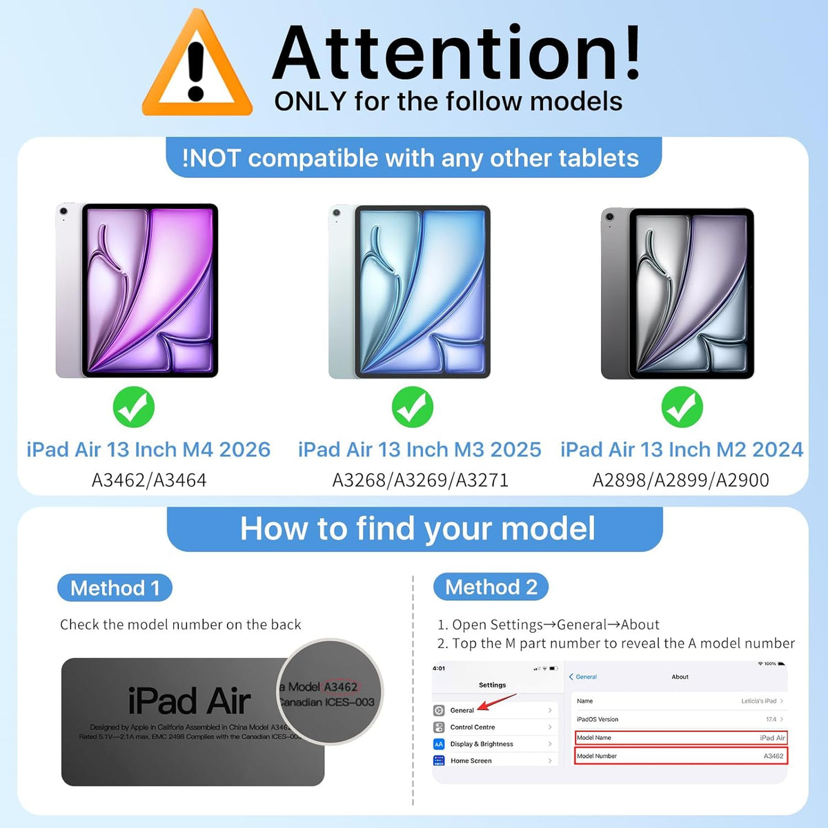 MoKo Funda para iPad Air de 13 pulgadas M4/M3/M2 2026/2025/2024 con ScreenPortector