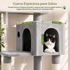 Globlazer - Árbol para gatos con torre y poste para rascar para gatos de interior, de 53 pulgadas de altura; casa de gatos de varios niveles de felpa con hamaca grande, cueva espaciosa para gatos