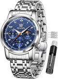 Reloj OLEVS para Hombre Original Analógico de Cuarzo Negocios Reloj de Pulsera de Lujo para Hombre Impermeable Acero Inoxidable Fecha Moda Vestir Casual Estilizado Cronógrafo Diseño reloj para Hombre