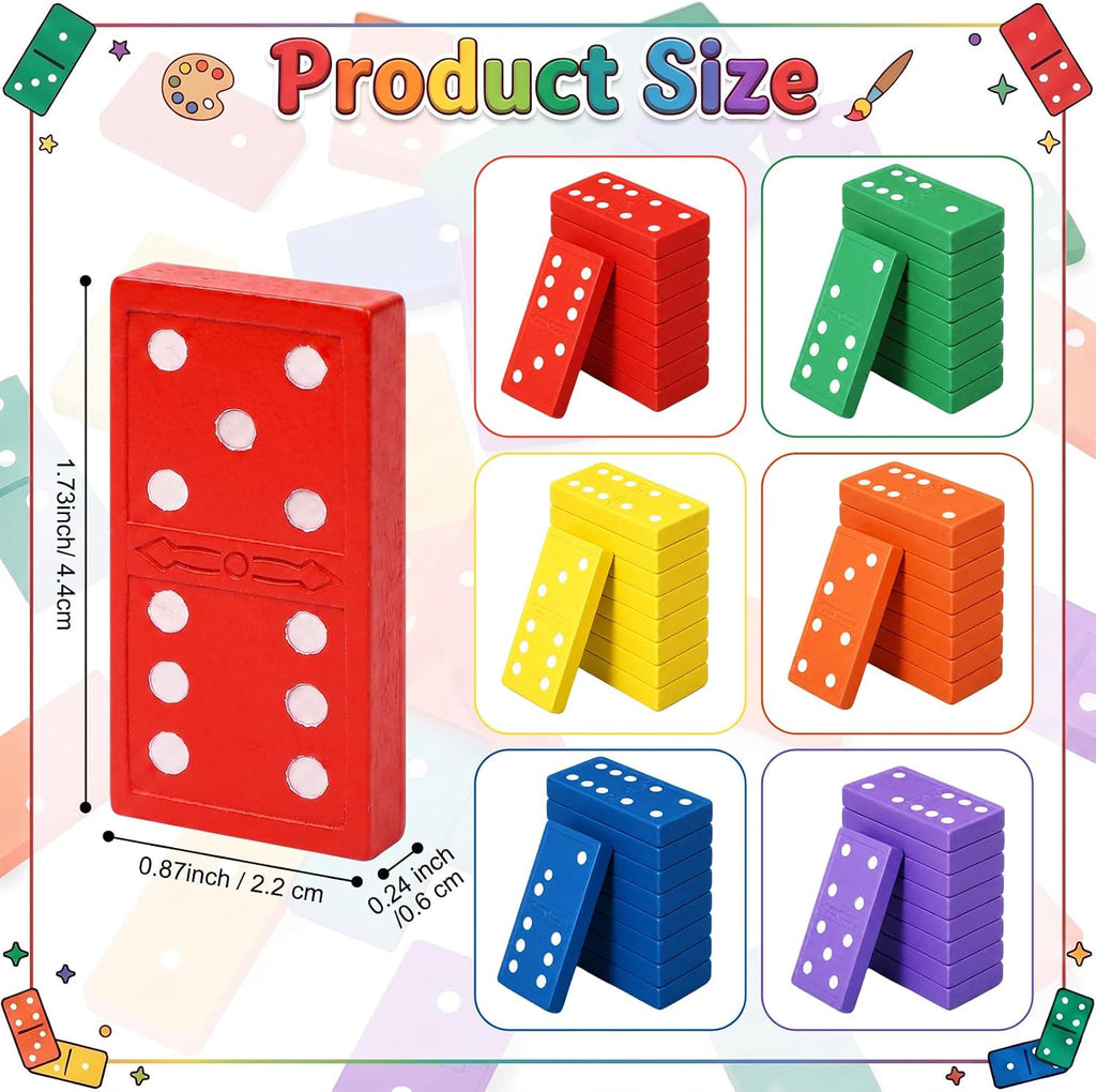 Blueweenly 60 juegos de dominó de madera a granel 28 azulejos doble 6