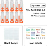 10 X Enfain Unidades Flash USB de 16GB a Granel Jump Zip Memory Sti...