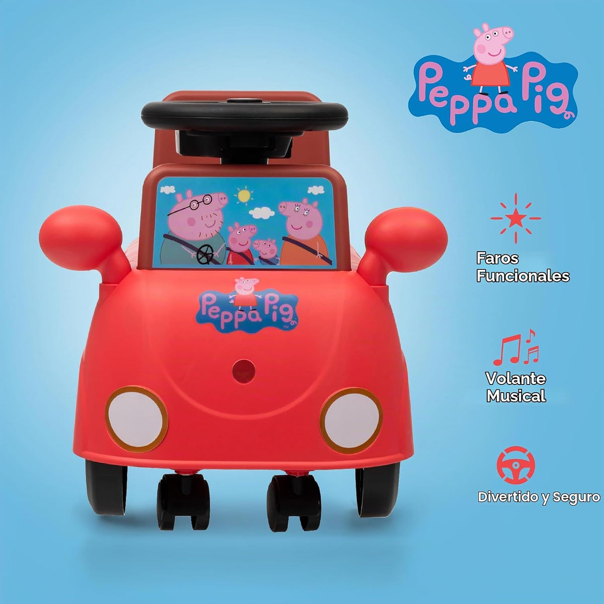 Peppa Pig - Vehículo de juguete Hilux FTF 2025, ruedas fáciles de rodar, construcción segura y duradera