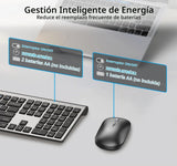Combo de teclado y mouse inalámbricos, teclado delgado de computado...