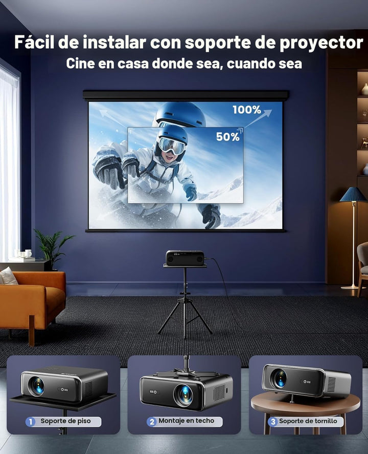 [Built-in Official Apps\/4K Support] Smart Outdoor Projector with W...