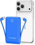 miisso Cargador Portátil Mini de 10000mAh con Cable Incorporado, Ba...
