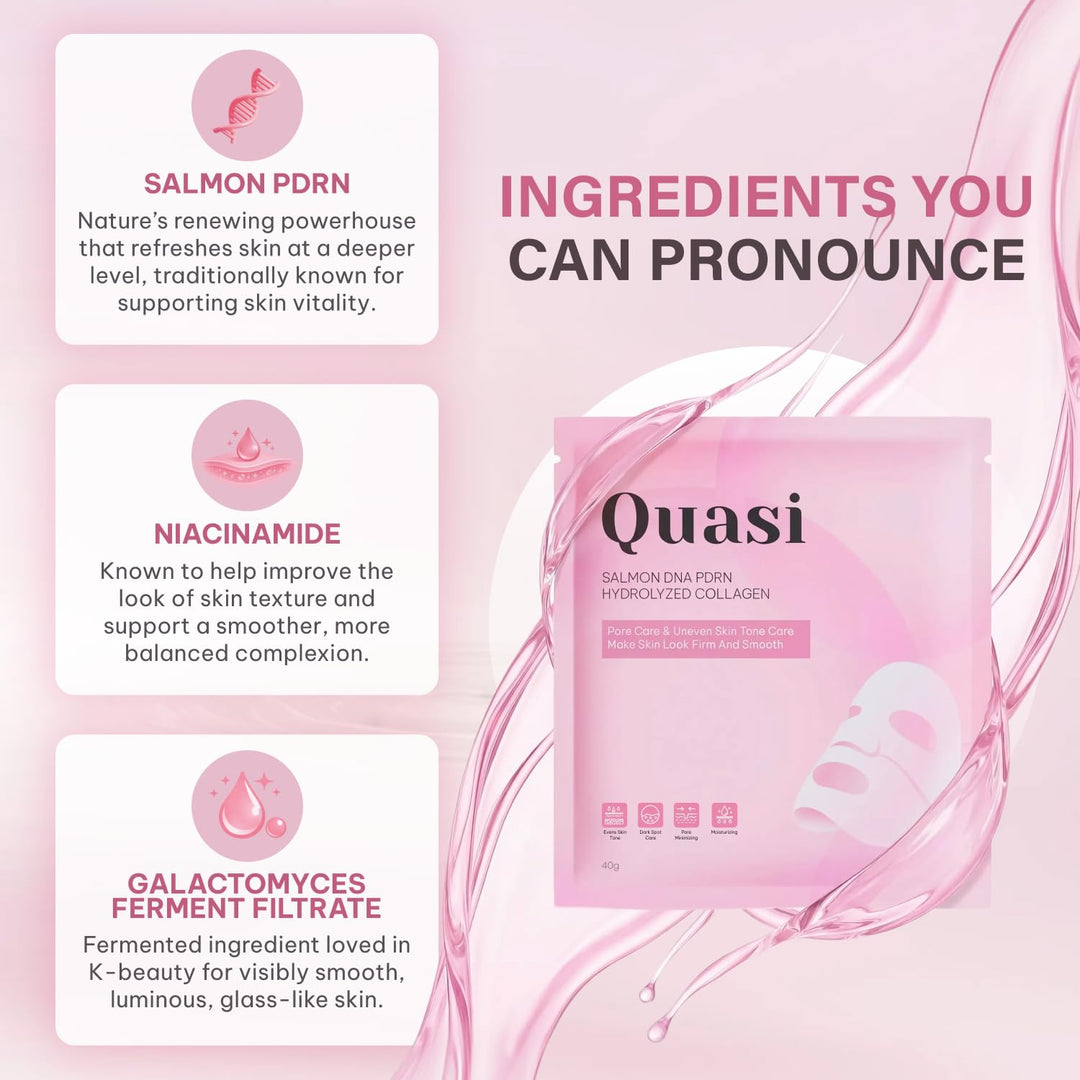 Quasi Salmon PDRN - Máscara facial de gel coreano para el cuidado d...
