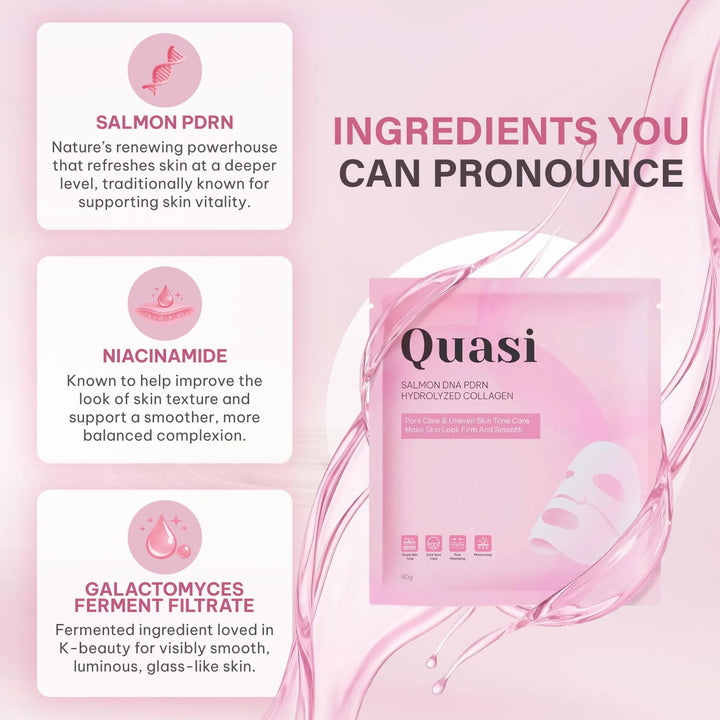Quasi Salmon PDRN - Máscara facial de gel coreano para el cuidado d...