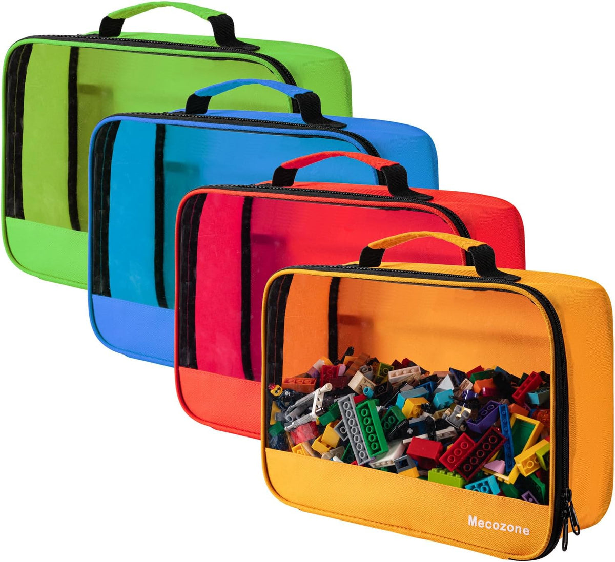 4 piezas de bolsa de almacenamiento para juguetes, bolsa de almacenamiento para conjunto de construcción de ladrillos clásicos, estuche de viaje para juguetes de construcción, rompecabezas