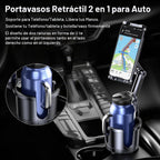 Portavasos para teléfono y tableta, 2 en 1, iPad con brazo extensible ajustable para teléfono de 4.7 a 10 pulgadas, soporte para tableta compatible con iPad Pro Air Mini, Fire, iPhone 17, Galaxy