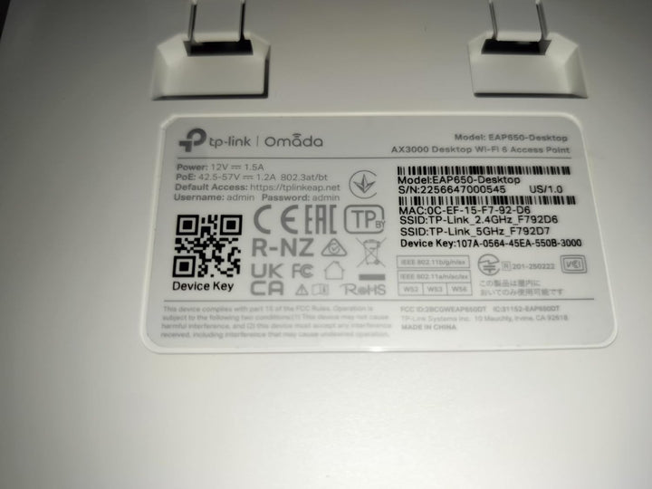 TP-Link Omada EAP650-DESKTOP Doble Banda Wi-Fi 6 IEEE