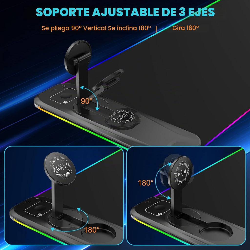 TARKARI Alfombrilla de ratón para juegos con carga inalámbrica Soporte