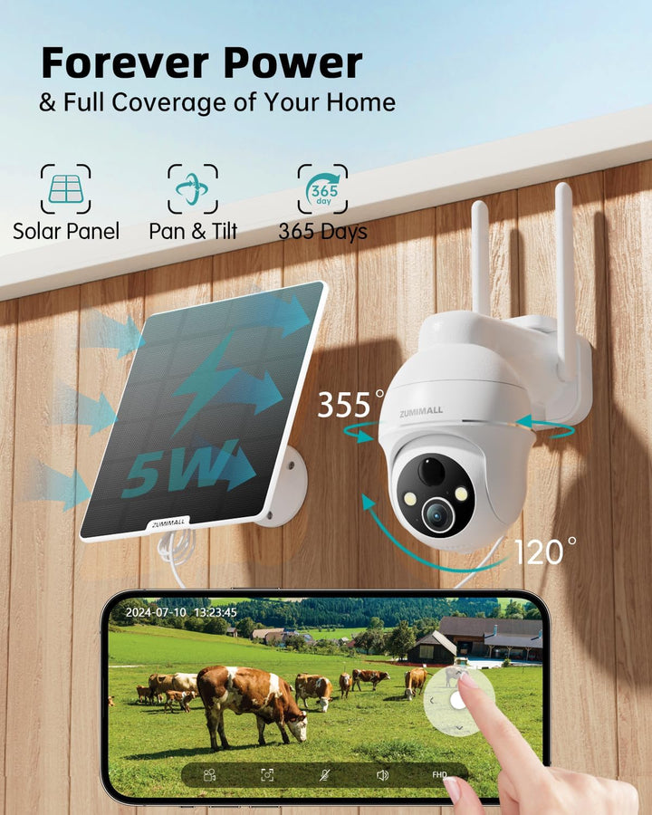 ZUMIMALL Cámara de seguridad celular 4G LTE, sin cámara WiFi para e...