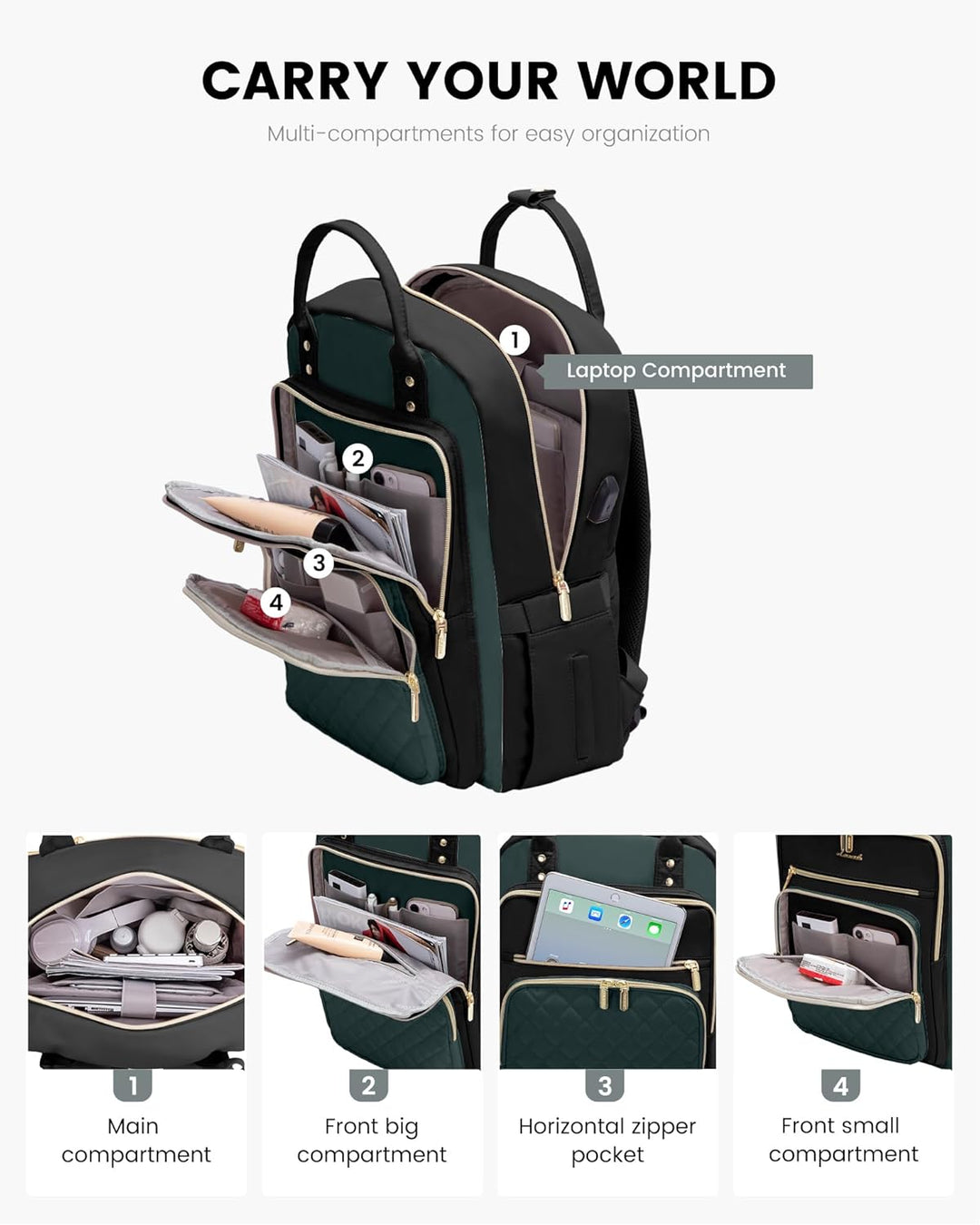 LOVEVOOK Mochila para computadora portátil para mujer, mochila para...