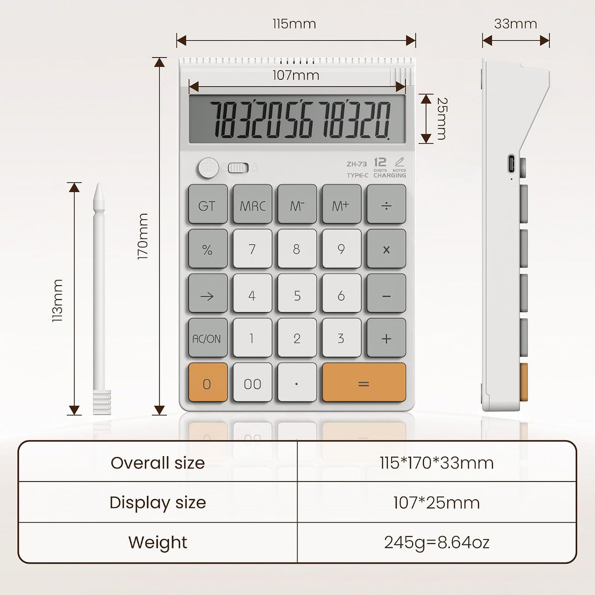 Calculadora de Escritorio con Tableta LCD de Escritura Retráctil
