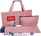 Juego de Mahjong Americano con Bolsa de Almacenamiento, 166 Fichas Blancas, 4 Bastidores/Impulsadores Todo-en-Uno, Juego de Fichas de Mahjong (Ma Jong, Mah-Jongg, Majiang)
