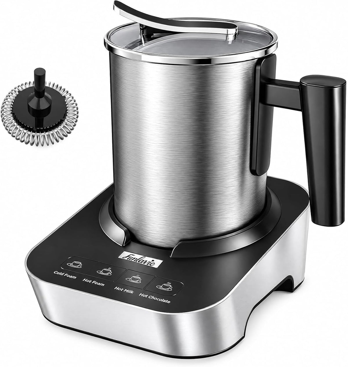 Espumador de leche eléctrico 4 en 1 y vaporizador con apagado
