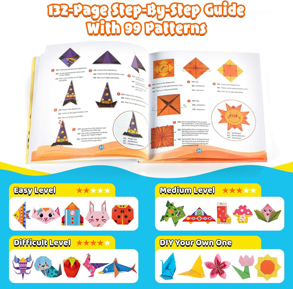 Funtopia Más de 700 piezas de cuentas pop para artes y manualidades para niños de 4 a 6 años y kit de origami para niños de 8 a 12 5 a 8 años