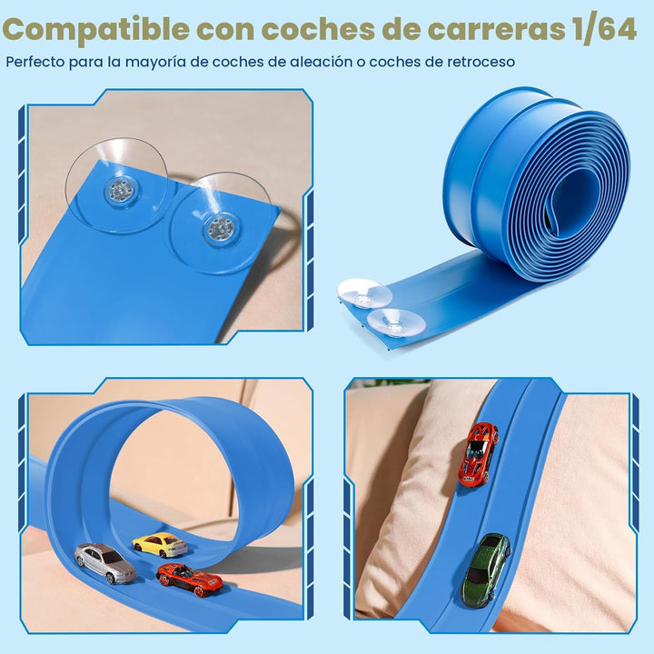 INKZOO Flex Tracks - Juego de iniciación de 15 pies, pista de carre...