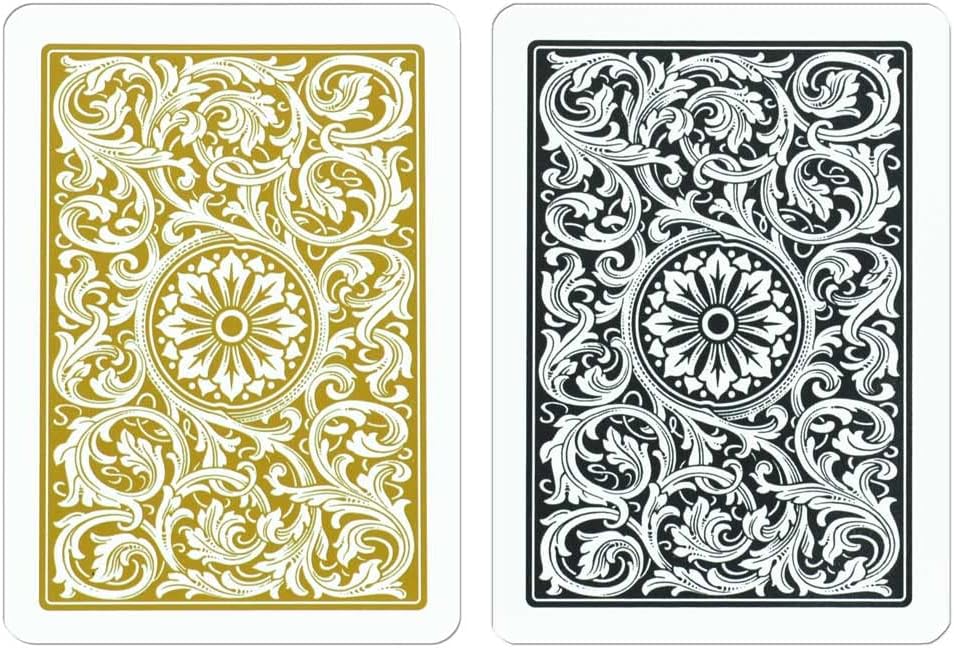 Copag 1546 Design - Juego de cartas 100% de plástico, tamaño de póquer (estándar) negro/dorado (índice jumbo, 1 juego)