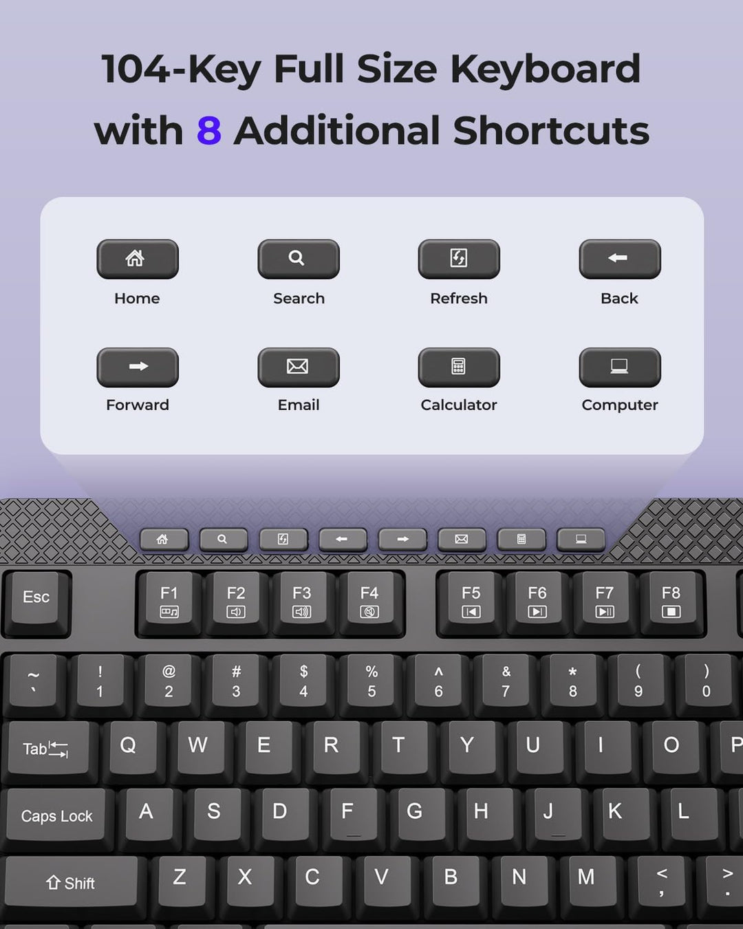 wegear Combo de teclado y mouse inalámbricos, mouse ajustable de 5...