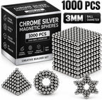 Bolas magnéticas de construcción creativa de plata 1000PCS para adultos