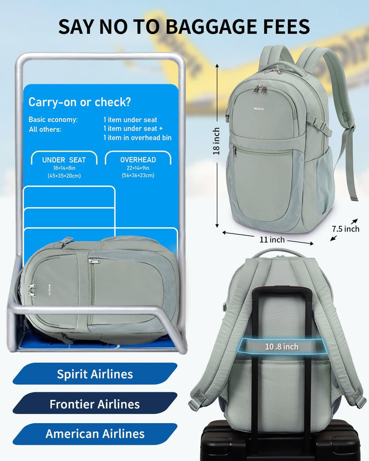 ECOHUB Mochila de viaje para mujeres, para portátil de 17.3 pulgada...