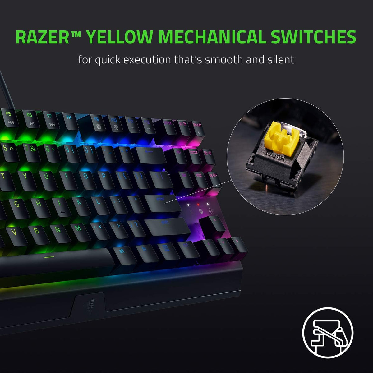 Razer BlackWidow V3 TKL Teclado mecánico para juegos: interruptores...