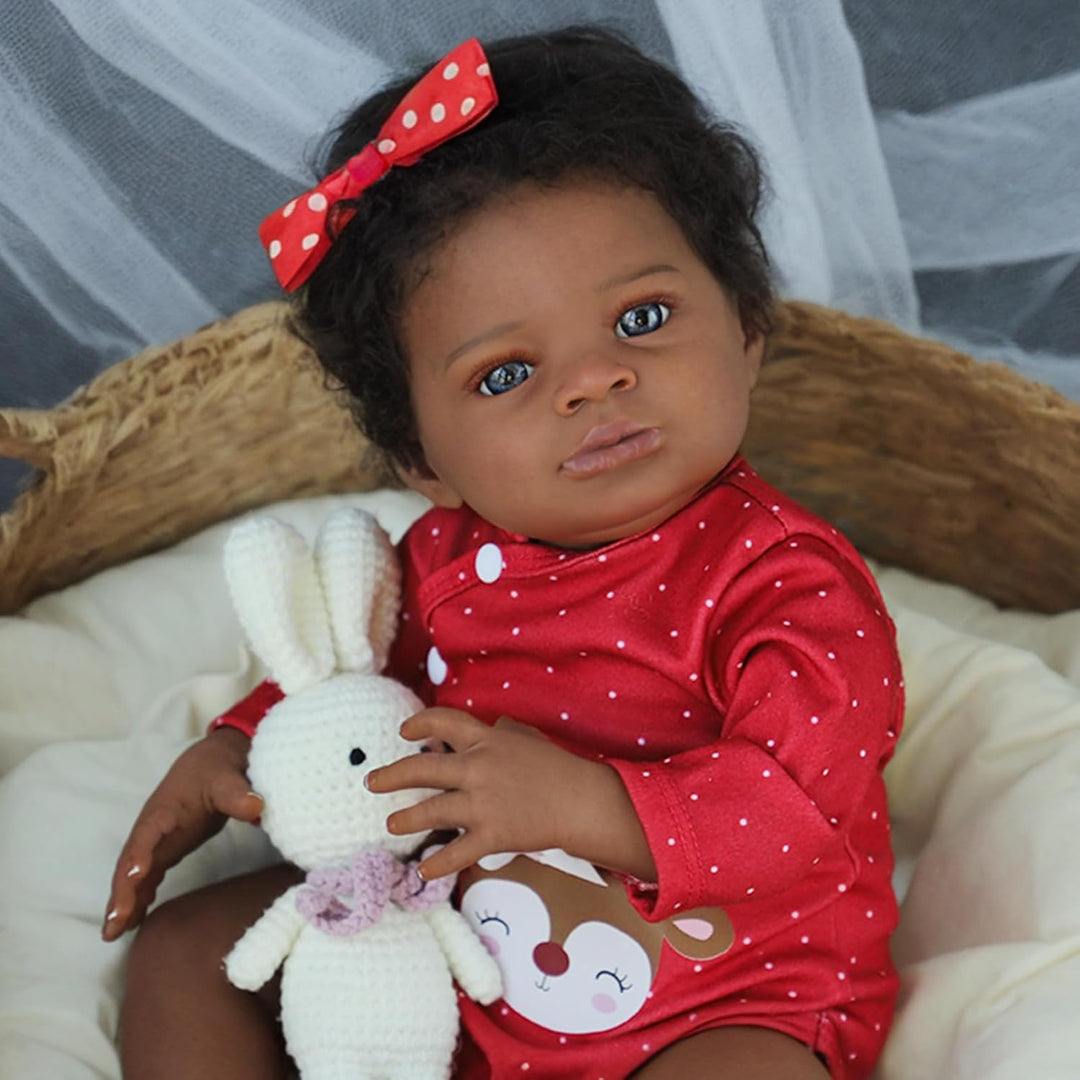 SCOM Muñecas Reborn de bebé niña negra - Muñeca recién nacida afric...