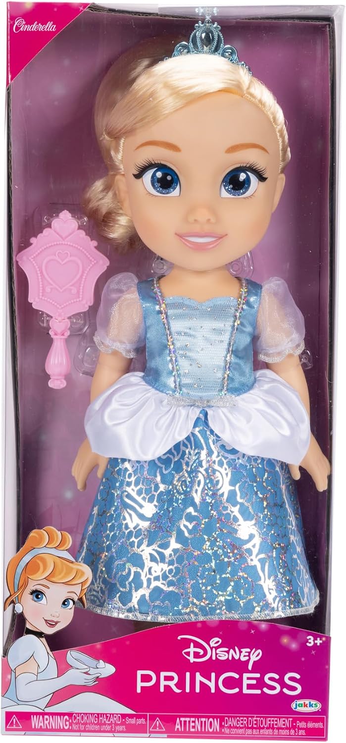 Disney Princess My Friend - Muñeca Cenicienta de 14 pulgadas de alto, incluye atuendo extraíble, tiara, zapatos y cepillo