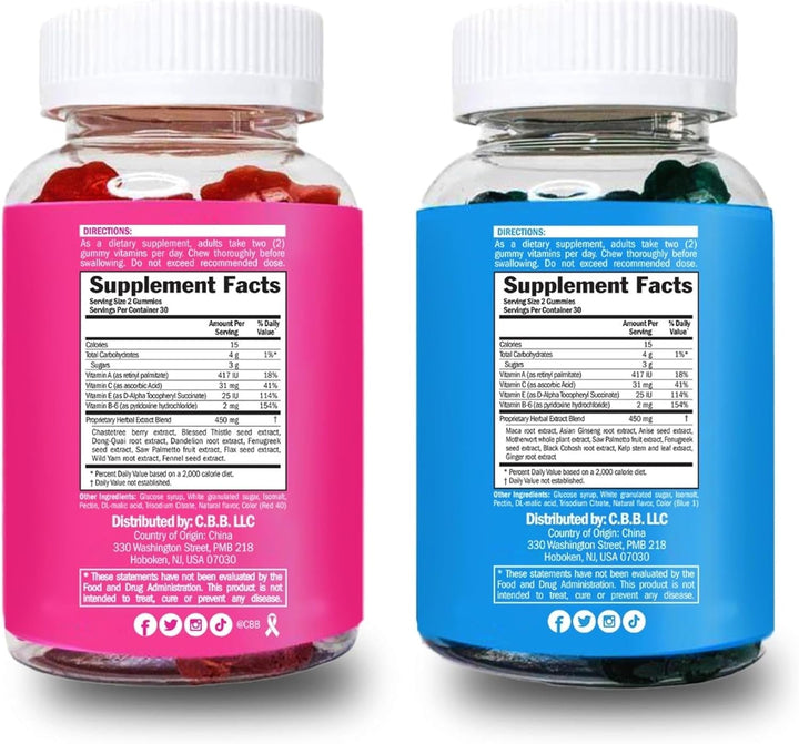 Curvy Body Bears CBB - Paquete combinado de gomitas multivitamínica...