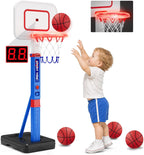 Aro de Baloncesto para Niños con Tablero de Puntuación/LED para Niños de 3-5 años