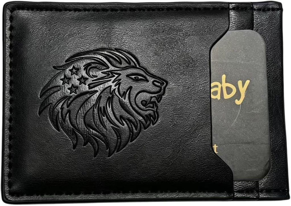 Cartera minimalista delgada para hombre, tarjetero de bolsillo frontal